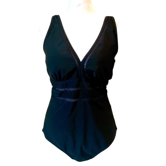 NWOT - Summer Mae One Piece Swimsuit Tummy Control Mesh Trim Plus Size 14 - Picture 3 of 10